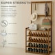 image 10 of Wooden Clothes Rack With 12 Hooks & 5 Tier Shoe Storage | Brown | One Size