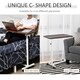 image 3 of HOMCOM C-Shaped Mobile Table Sofa Over Bed Side Nightstand w/ Casters, Brown