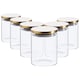 image 1 of Argon Tableware Glass Storage Jars - Gold Lid - 750ml - Modern Round Scandi Organisation Container Glass Jar - Set of 6