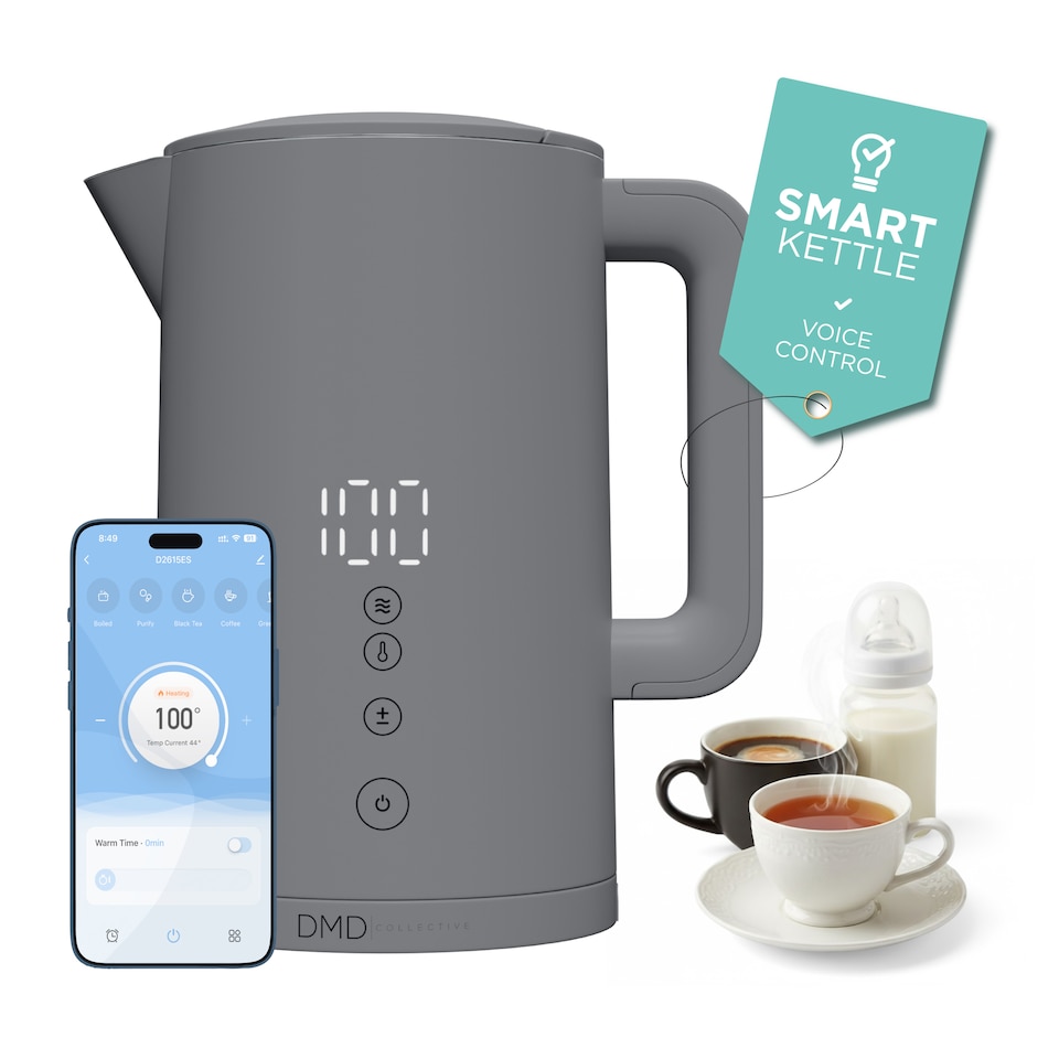 image 1 of 1.5L Smart Kettle, Wi-Fi Touchscreen, App Operated, Voice Control 2200W