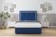 image 1 of Sloomy Sofia Chrome Navy Plush Divan Bed With Mattress 2 Drawers Left Side With 26" Strutted Headboard & 12" Matching Footboard 6' Super King | Blue | Navy | Super King | 1