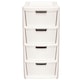 image 3 of 1 x Large Cream Spacious Rattan 4 Drawer Stylish Plastic Modular Storage Tower Unit For Home & Offices Cream