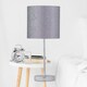image 5 of Chrome Stick Table Lamp with Grey Glitter Shade | Chrome | Grey | Medium | 1