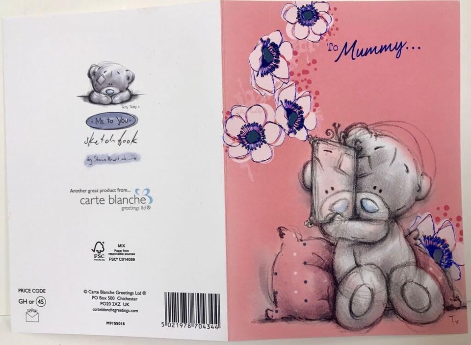 image 1 of Mummy Sketchbook Me to You Bear Mothers Day Card
