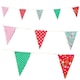 image 1 of Red and Green Shabby Chic Vintage Print Party Bunting 10m with 20 Pennants
