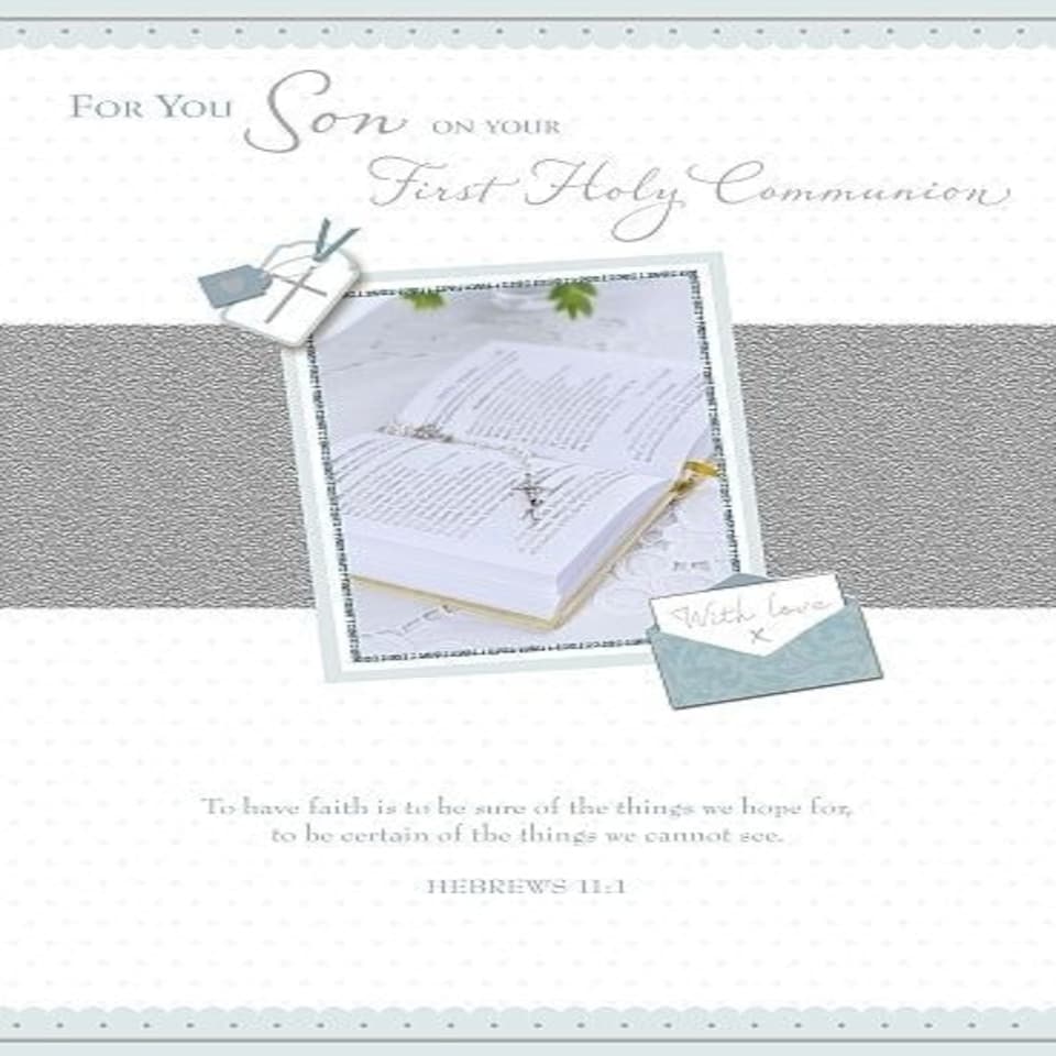 image 1 of Son First Holy Communion Nice Verse Traditional Greeting Card