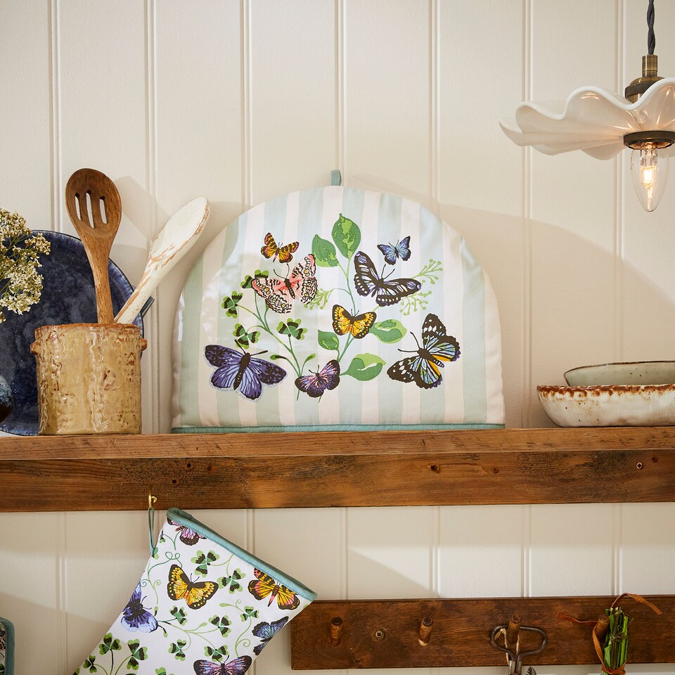 image 1 of Ulster Weavers Butterfly Grove Tea Cosy Blue