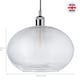 image 7 of Contemporary Clear Ribbed Spiral Glass Easy Fit Drum Shaped Pendant Light Shade | Clear