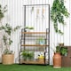 image 2 of Outsunny 3 Tiered Plant Stand Rack with Hanging Hooks for Indoor Outdoor