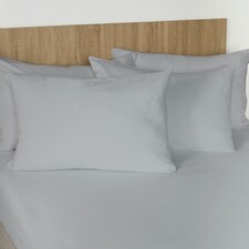 OHS 100% Brushed Cotton Soft Cosy Fleece 2 Pack Pillowcases Grey