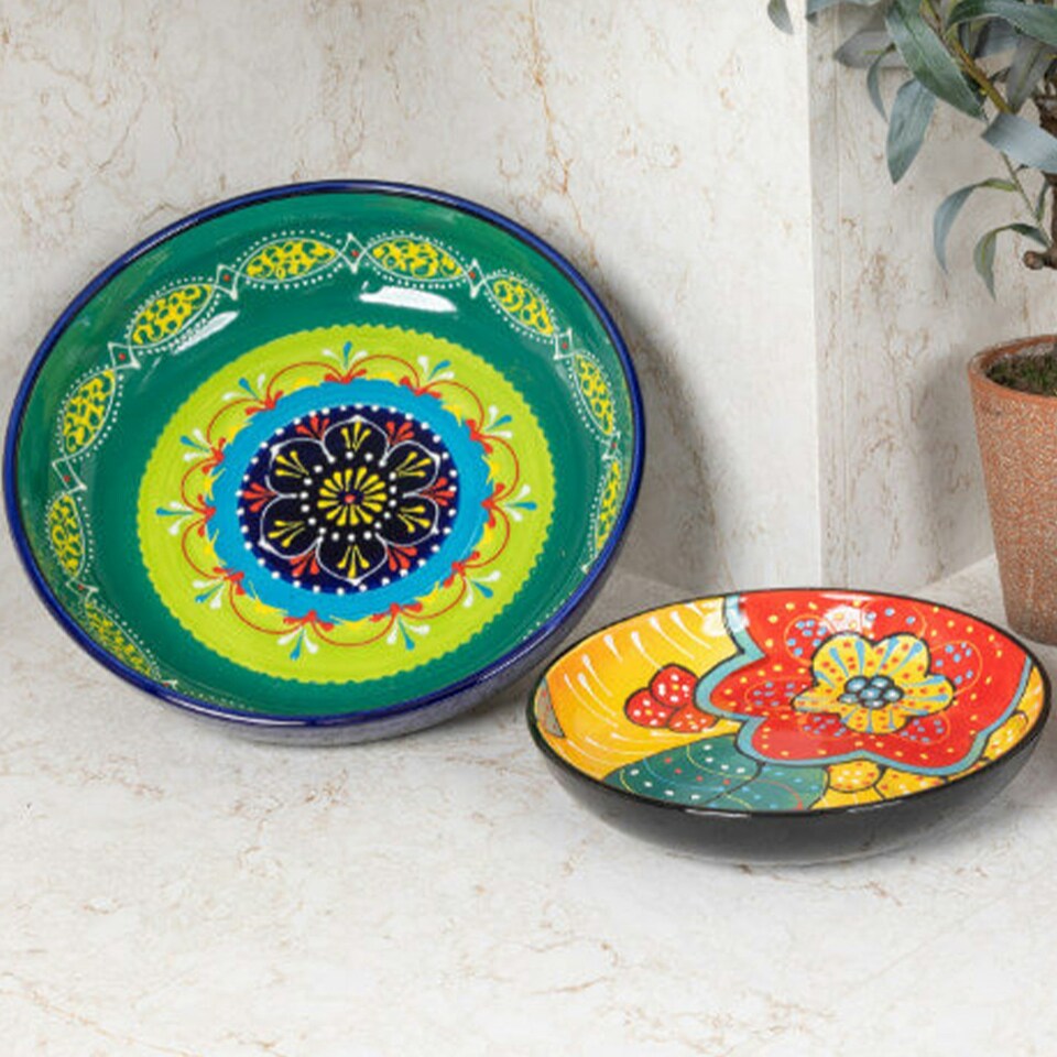 image 1 of Verano Spanish Ceramics Classic Spanish Large Bowl - 30cm Floral Multi