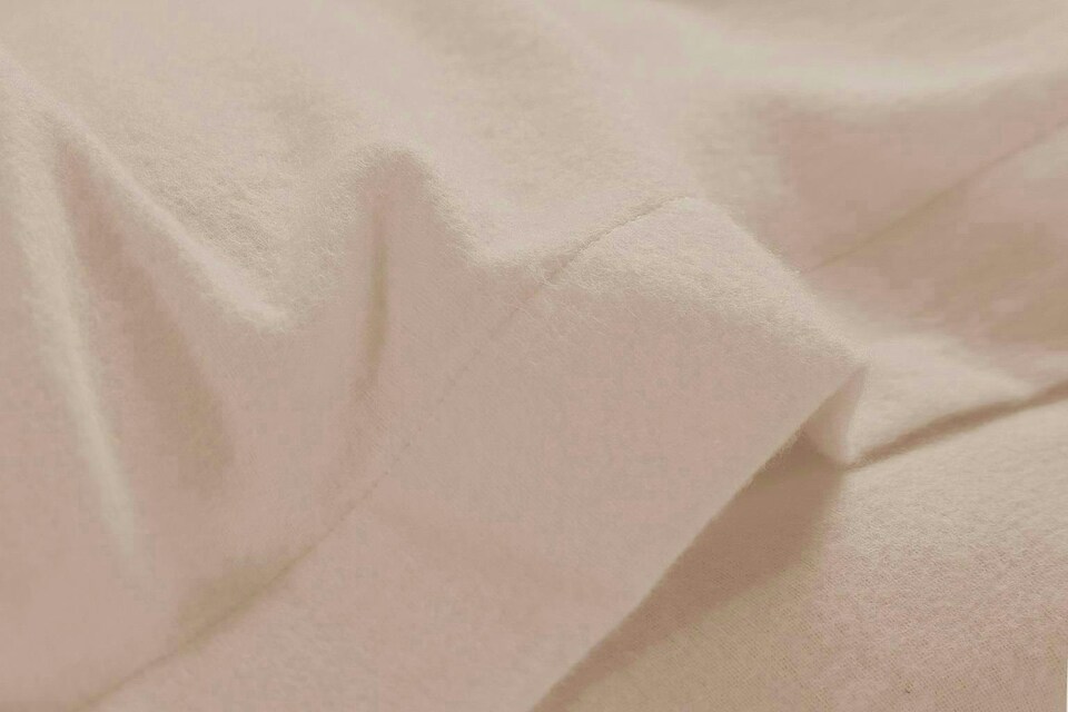 image 1 of Plain Dye Flannelette Latte Double 16" Deep Fitted Sheet