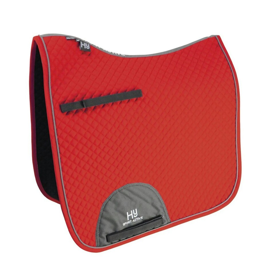 Hy Sport Active Dressage Horse Saddlepad - Rosette Red - Full