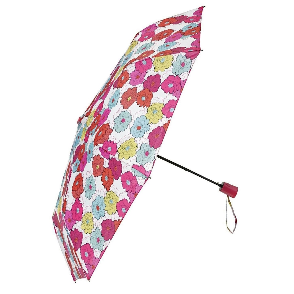 Perletti Multi Flowers Pink Folding Umbrella 25813A
