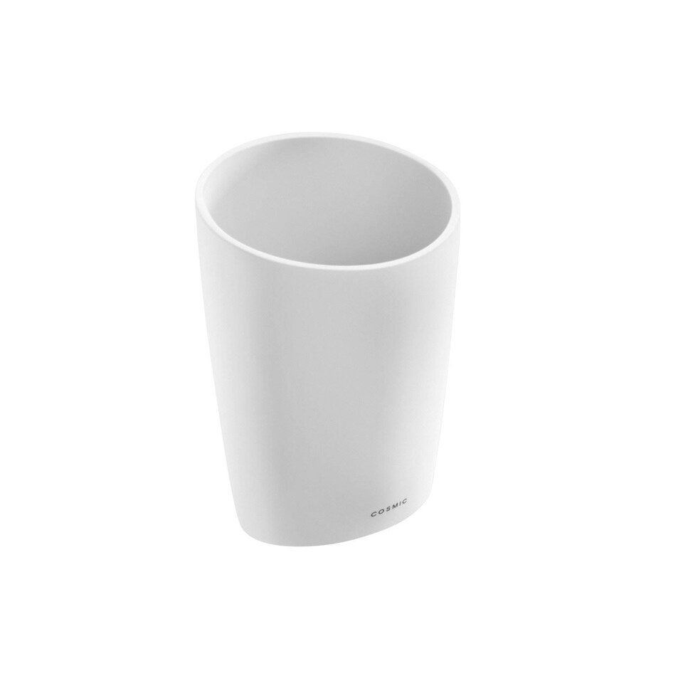image 1 of Cosmic Toothbrush Holder Oriental Inspired Design with Soft White Plastic Finish