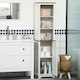 image 7 of kleankin Tall Bathroom Floor Cabinet, Free Standing Storage Cupboard with Door and Adjustable Shelves for Kitchen, Living Room, White