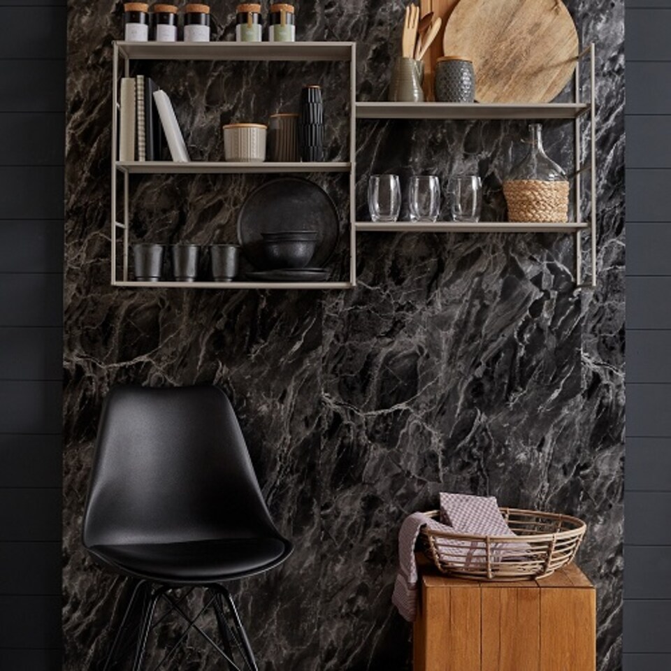 image 1 of Sticky Back Plastic Romeo Silver Marble Effect Kitchen Self-adhesive Vinyl Wrap for Cupboards, Doors and Worktops 67.5cm x 2m (3 rolls) - d-c-fix