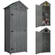 image 1 of Outsunny Wooden Garden Shed, Utility Outdoor Small Shed with Lockable Double Doors, Shelves and Roof Hatch, Grey