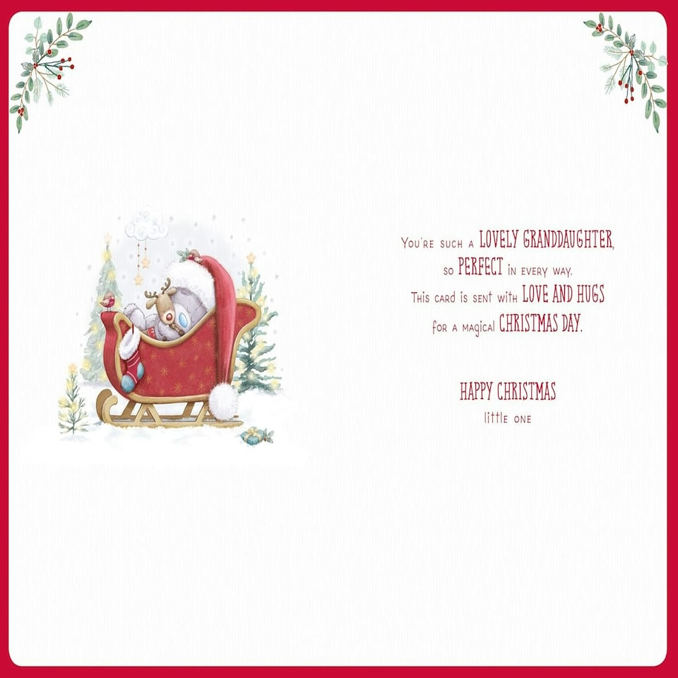 image 1 of Bear Sitting On The Moon Granddaughters First Christmas Card