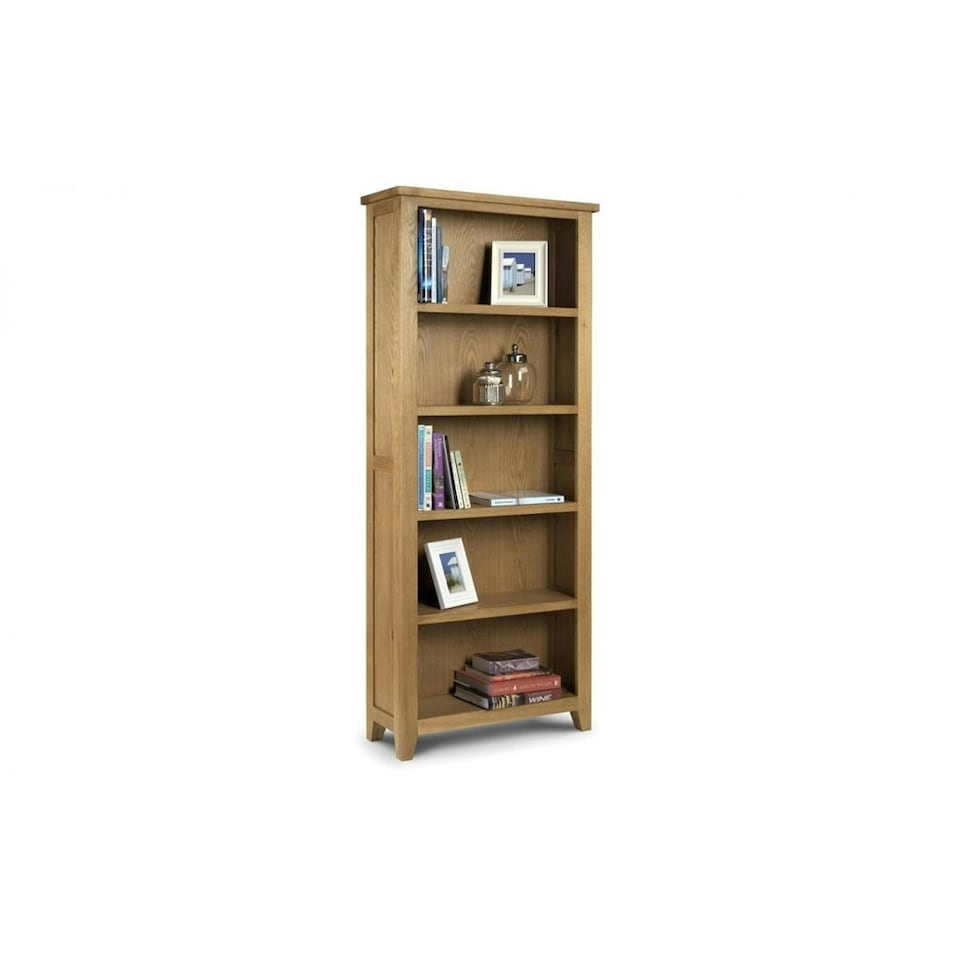 image 1 of Classic Waxed Oak Tall Bookcase | Brown | Brown