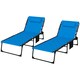 image 1 of Outsunny Foldable Sun Lounger Set, 2 Pieces Sun Lounger Blue