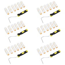 36pc 4” Mini Roller And Sleeves Set For Gloss Emulsion Paints Painting Decorating
