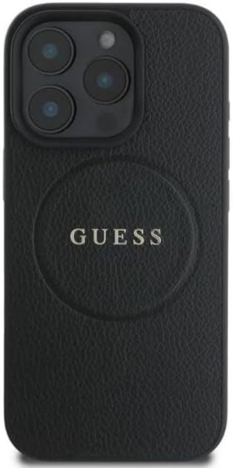 image 1 of Guess PU Grained Classic Logo Case with MagSafe for iphone 16 Pro Max 6.9 Black - GUHMP16XPGHSMMK