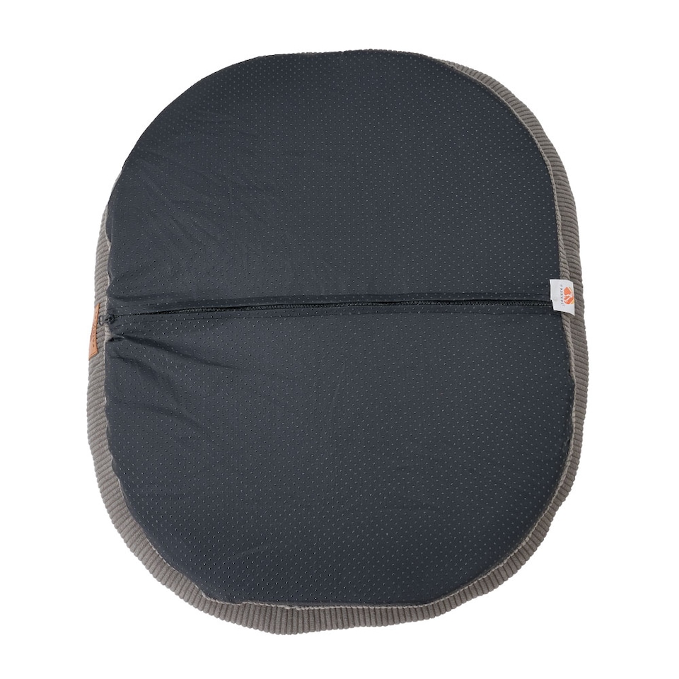 image 1 of Living and Home Washable Bolster Pet Bed with Removable Cover for Cats & Dog | Multi | Grey | M