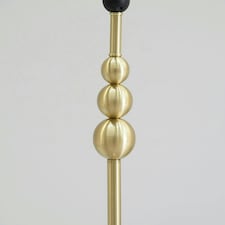 ValueLights Marissa Black Velvet Drum Shade with Brushed Gold Stacked Ball Floor Lamp