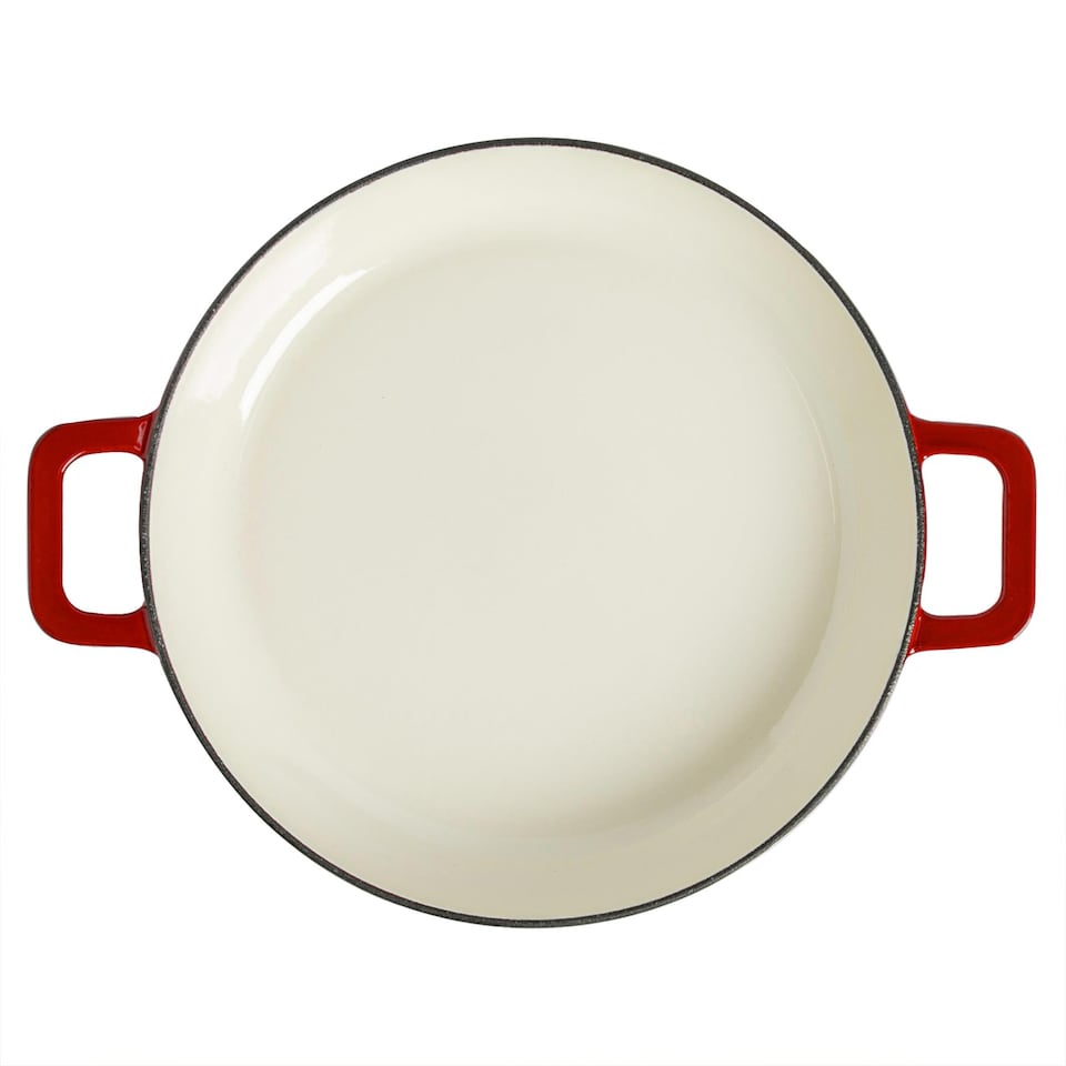 image 1 of Argon Tableware Shallow Cast Iron Casserole Dish - 2.3L - Red Ombre | Red | Red Ombre | 1