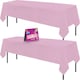 image 1 of SOL 2pk Long Pink Table Cloth Party 274x137cm Plastic Cover Disposable Pink