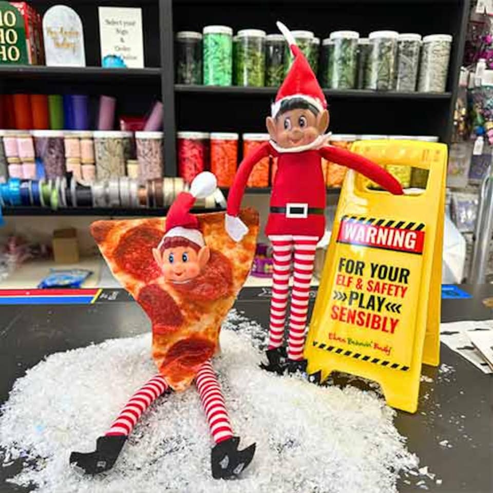 image 1 of Naughty Christmas Elf Pizza Dress Up Outfit