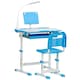 image 1 of HOMCOM Kids Study Desk and Chair Set w/ USB Lamp, Adjustable Height, Pink 