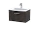 image 1 of Balterley Winshill Contemporary 1 Drawer Wall Hung Vanity Unit with Curved Basin, Metallic Slate, 600mm