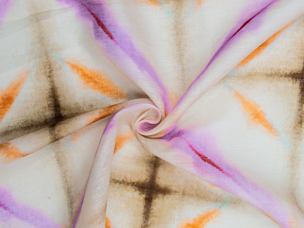 Minerva Multicoloured Deadstock Cotton Linen Silk Gauze Dressmaking Fabric per metre - 145cm / 57" Wide