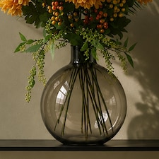 Glass Vase Grey Smoke Bottle Glass Vase 40cm Botanik | Grey | 40