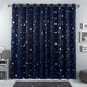 image 2 of OHS Galaxy Print Blackout Eyelet Curtains, 66x54" - Navy Blue
