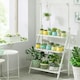 image 2 of Living and Home 3-Tier Foldable Wooden Ladder Shelf with Hanging Rod