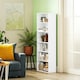 image 7 of HOMCOM 6 Tier Bookshelf, Freestanding Bookcase with Adjustable Shelves, White White