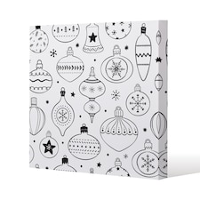 Hand drawn christmas decorations (canvas) / 114 x 114 x 4cm | Multi