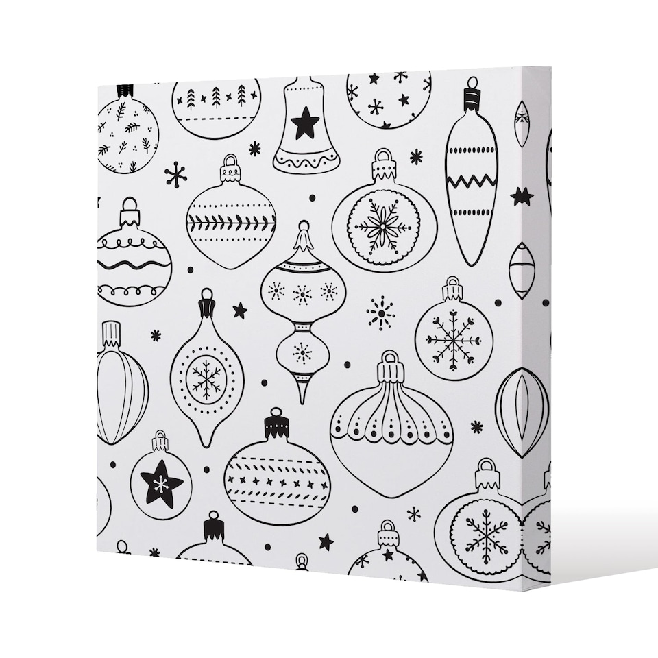 Hand drawn christmas decorations (canvas) / 114 x 114 x 4cm | Multi