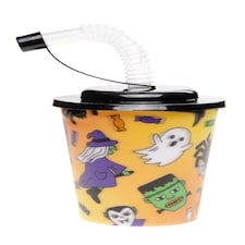 Halloween 3D Cup With Straw and Lid