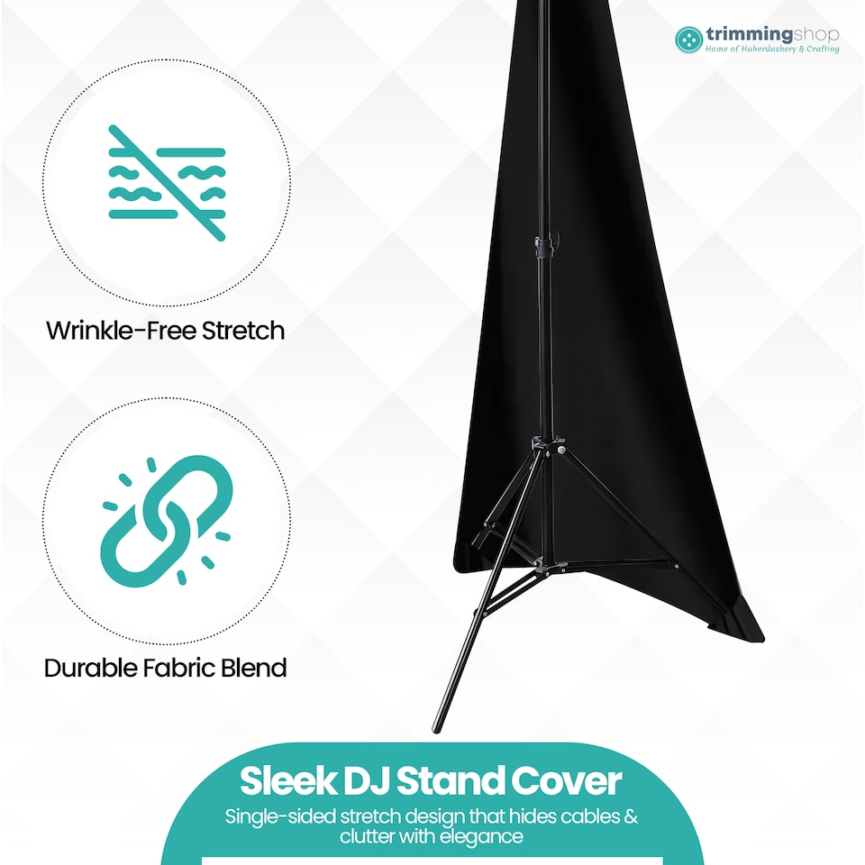 image 1 of Single-Sided Stretch Tripod Speaker DJ Stand Cover - Pack of 10