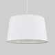 image 2 of ValueLights Modern Tapered White Faux Linen Ceiling Pendant Table Lamp Light Shade