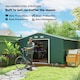 image 3 of Outsunny 13 x 11ft Metal Garden Shed, Outdoor Storage Tool House with Ventilation Slots, Foundation Kit and Lockable Double Doors, Green
