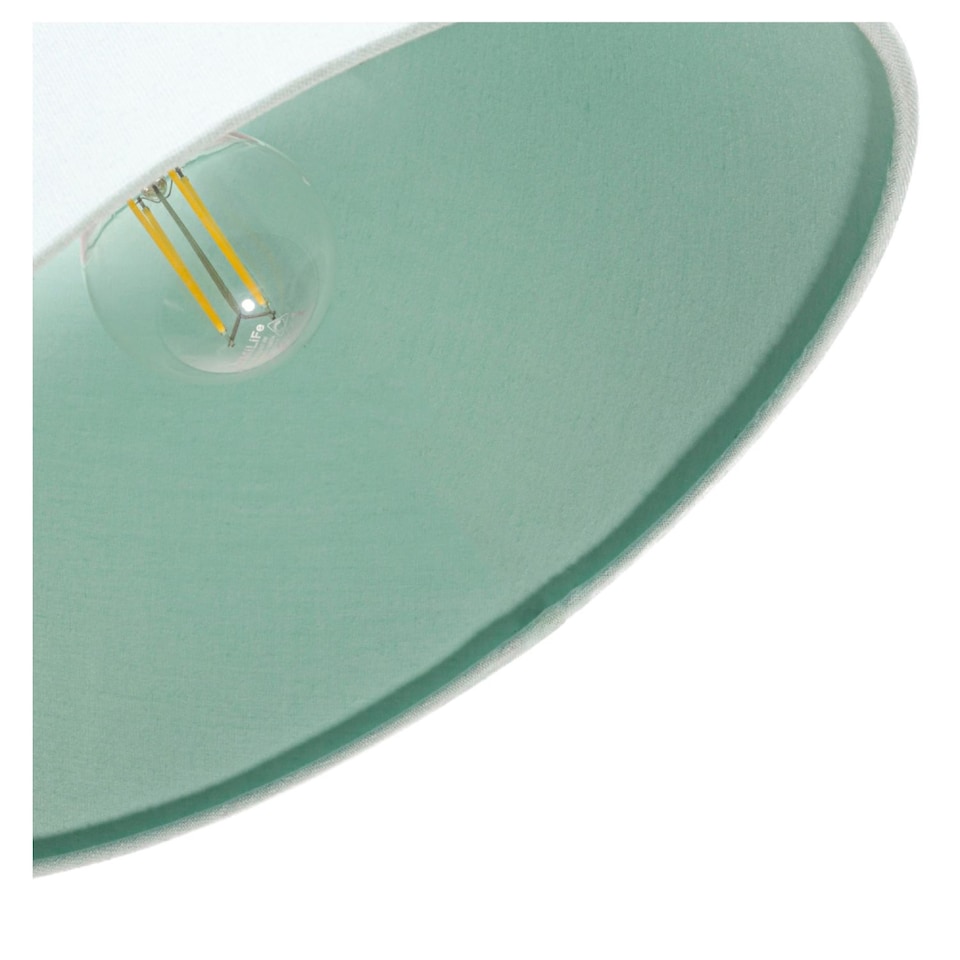 image 1 of Traditional 14 Inch Duck Egg Linen Drum Table/Pendant Lampshade 60w Maximum | Blue | Duck Egg | 1