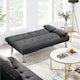 image 1 of Yaheetech Fabric Upholstered Convertible Futon Sofa Bed for Small Spaces