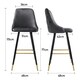 image 3 of Living and Home Set of 2 Modern Upholstered Velvet High Chairs Bar Stools