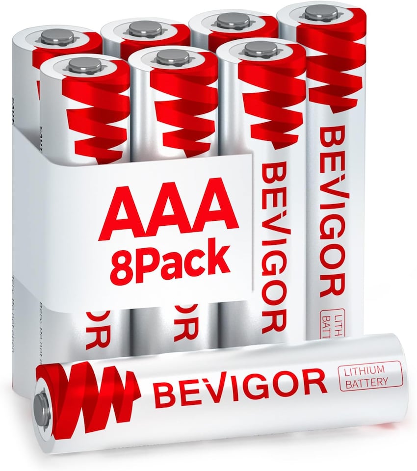 image 1 of Bevigor Ultra AAA Lithium Batteries Pack of 8, Triple A Batteries, 1200mAh 1.5V High Capacity AAA Battery for Home Equipment, Safety Equipment (Disposable Batteries)