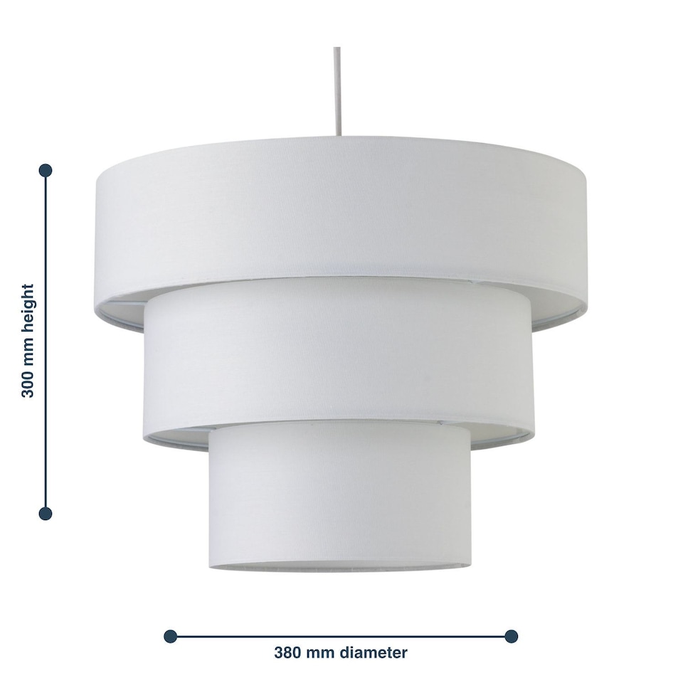image 1 of Barty - White 38cm Tiered Pendant Shade | White | Large | 1